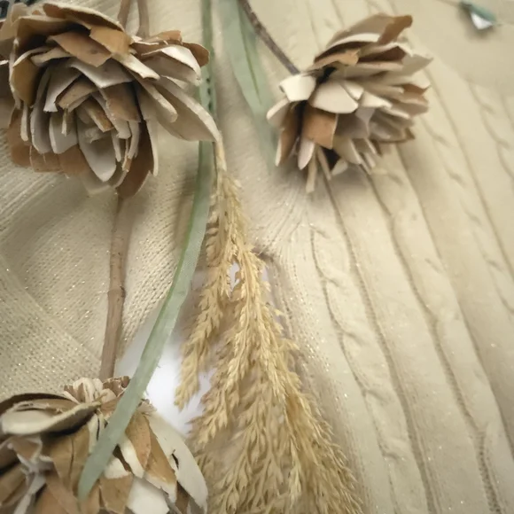 Sara Morgan Elegant Cream Knit Sweater Dress Sz Mp - Picture 5 of 9